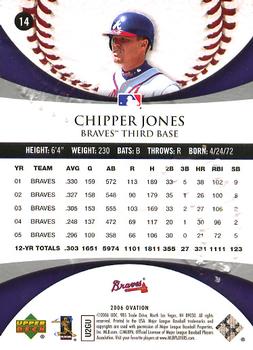 2006 Upper Deck Ovation #14 Chipper Jones Back
