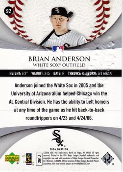 2006 Upper Deck Ovation #92 Brian Anderson Back