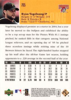 2006 Upper Deck Special F/X #765 Ryan Vogelsong Back