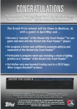 2019 Topps Pro Debut #NNO Make Your Pro Debut Back