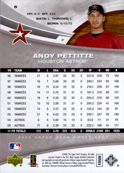 2006 Upper Deck Sweet Spot #5 Andy Pettitte Back