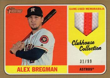 2018 Topps Heritage - Clubhouse Collection Relics Gold High Number #CCR-ABR Alex Bregman Front