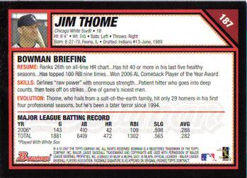 2007 Bowman #187 Jim Thome Back