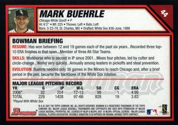 2007 Bowman #44 Mark Buehrle Back