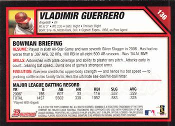 2007 Bowman #136 Vladimir Guerrero Back