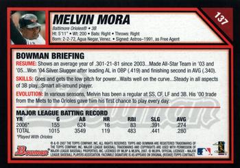 2007 Bowman #137 Melvin Mora Back