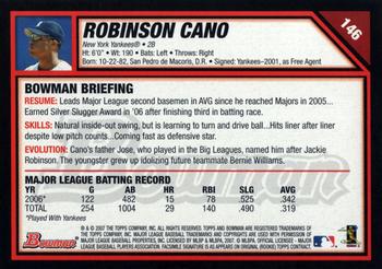 2007 Bowman #146 Robinson Cano Back