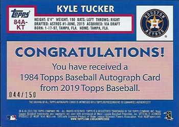 2019 Topps - 1984 Topps Baseball 35th Anniversary Autographs #84A-KT Kyle Tucker Back