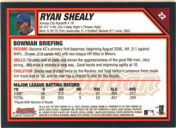 2007 Bowman Chrome #22 Ryan Shealy Back
