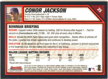 2007 Bowman Chrome #25 Conor Jackson Back