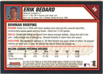 2007 Bowman Chrome #26 Erik Bedard Back