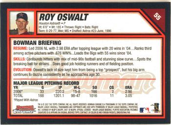 2007 Bowman Chrome #55 Roy Oswalt Back