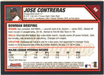 2007 Bowman Chrome #66 Jose Contreras Back