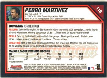 2007 Bowman Chrome #118 Pedro Martinez Back