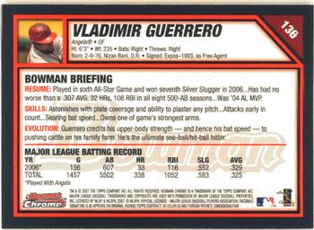 2007 Bowman Chrome #136 Vladimir Guerrero Back