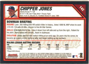 2007 Bowman Chrome #142 Chipper Jones Back