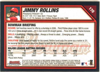 2007 Bowman Chrome #170 Jimmy Rollins Back