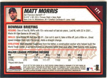 2007 Bowman Chrome #171 Matt Morris Back