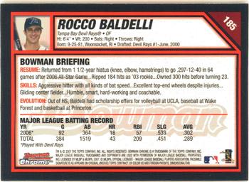 2007 Bowman Chrome #185 Rocco Baldelli Back