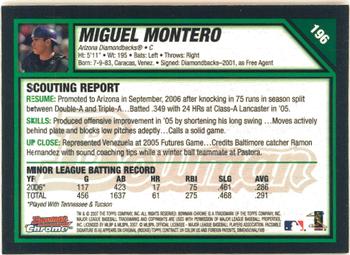 2007 Bowman Chrome #196 Miguel Montero Back