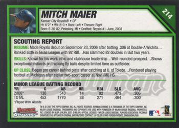 2007 Bowman Chrome #214 Mitch Maier Back