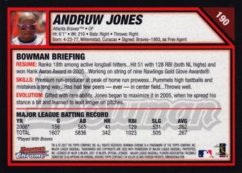 2007 Bowman Chrome #190 Andruw Jones Back