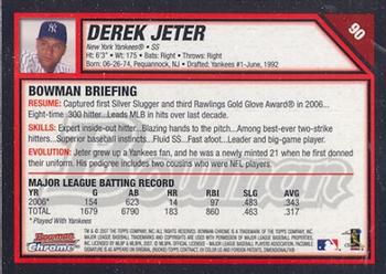 2007 Bowman Chrome #90 Derek Jeter Back