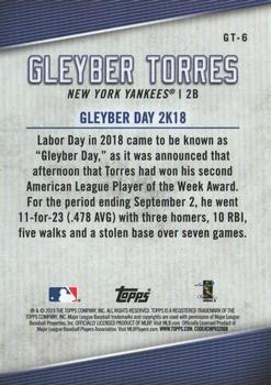 2019 Topps - Gleyber Torres Star Player Highlights #GT-6 Gleyber Torres Back
