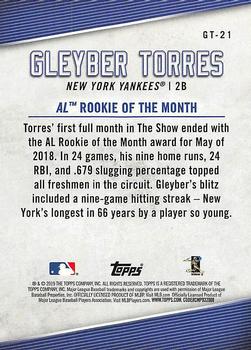 2019 Topps - Gleyber Torres Star Player Highlights #GT-21 Gleyber Torres Back
