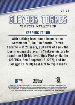 2019 Topps - Gleyber Torres Star Player Highlights #GT-27 Gleyber Torres Back