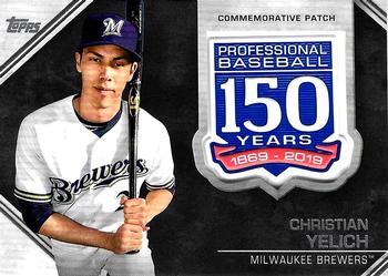 2019 Topps - 150th Anniversary Commemorative Patches (Series One) #AMP-CY Christian Yelich Front
