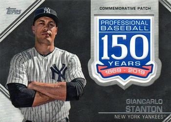 2019 Topps - 150th Anniversary Commemorative Patches (Series One) #AMP-GS Giancarlo Stanton Front