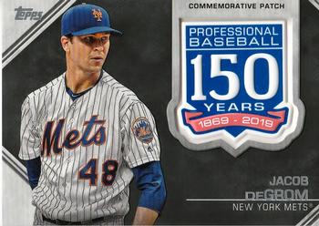 2019 Topps - 150th Anniversary Commemorative Patches (Series One) #AMP-JDE Jacob deGrom Front