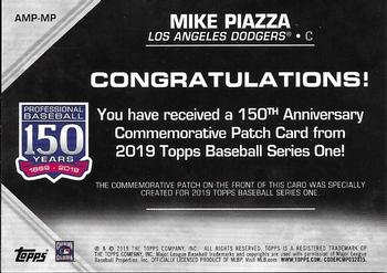 2019 Topps - 150th Anniversary Commemorative Patches (Series One) #AMP-MP Mike Piazza Back
