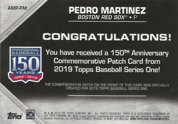 2019 Topps - 150th Anniversary Commemorative Patches (Series One) #AMP-PM Pedro Martinez Back