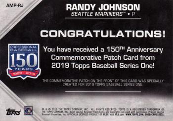 2019 Topps - 150th Anniversary Commemorative Patches (Series One) #AMP-RJ Randy Johnson Back