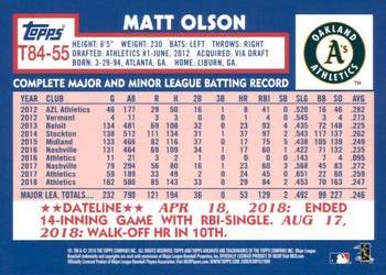 2019 Topps - 1984 Topps Baseball 35th Anniversary #T84-55 Matt Olson Back