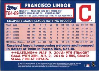 2019 Topps - 1984 Topps Baseball 35th Anniversary #T84-89 Francisco Lindor Back