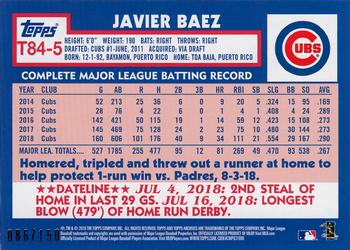 2019 Topps - 1984 Topps Baseball 35th Anniversary 150th Anniversary #T84-5 Javier Baez Back
