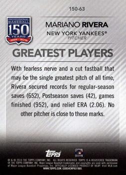 2019 Topps - 150 Years of Professional Baseball #150-63 Mariano Rivera Back