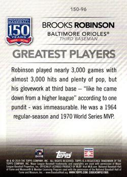 2019 Topps - 150 Years of Professional Baseball #150-96 Brooks Robinson Back