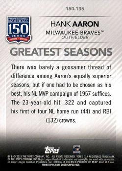 2019 Topps - 150 Years of Professional Baseball #150-135 Hank Aaron Back