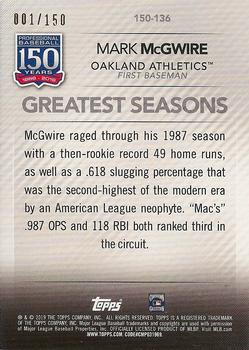 2019 Topps - 150 Years of Professional Baseball 150th Anniversary #150-136 Mark McGwire Back