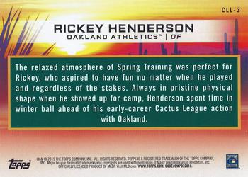 2019 Topps - Cactus League Legends #CLL-3 Rickey Henderson Back