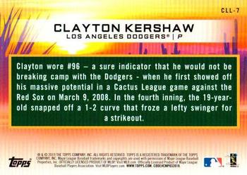 2019 Topps - Cactus League Legends #CLL-7 Clayton Kershaw Back