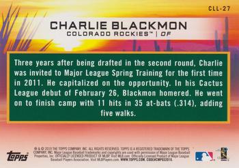 2019 Topps - Cactus League Legends #CLL-27 Charlie Blackmon Back