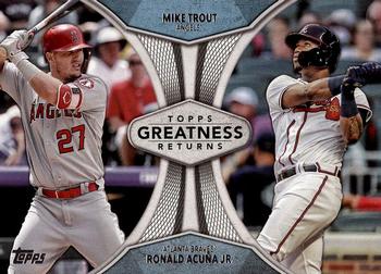 2019 Topps - Greatness Returns #GR-17 Mike Trout / Ronald Acuna Jr. Front
