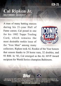 2019 Topps - Iconic Card Reprints #ICR-25 Cal Ripken Jr. Back