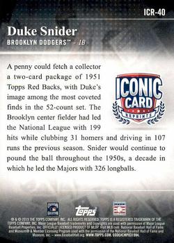 2019 Topps - Iconic Card Reprints #ICR-40 Duke Snider Back