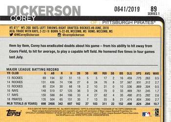 2019 Topps - Gold #89 Corey Dickerson Back